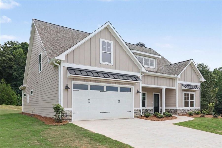 Front exterior of a new home in , Clermont, GA, highlighting curb appeal (Image 19). Front exterior of a new home in , Clermont, GA, highlighting curb appeal (Image 19).