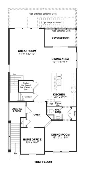 2D floor plan layout for the Tybee by K. Hovnanian® Homes in Sea Island Collective, Beaufort, SC (Image 3).