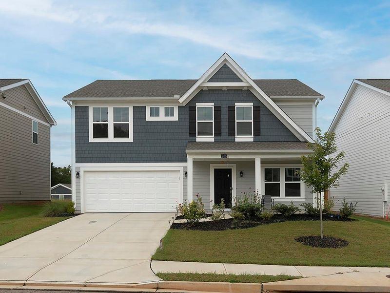 Front exterior of a new home in , Dallas, GA, highlighting curb appeal (Image 1). Front exterior of a new home in , Dallas, GA, highlighting curb appeal (Image 1).