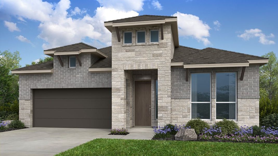 Representative exterior photo of a completed home built from the Burnet by Taylor Morrison in Village Grove, Dripping Springs, TX (Image 20).