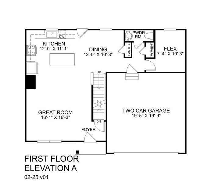 2D floor plan layout for the Fairview by Ryan Homes in Summertree, Stone Mountain, GA (Image 4).