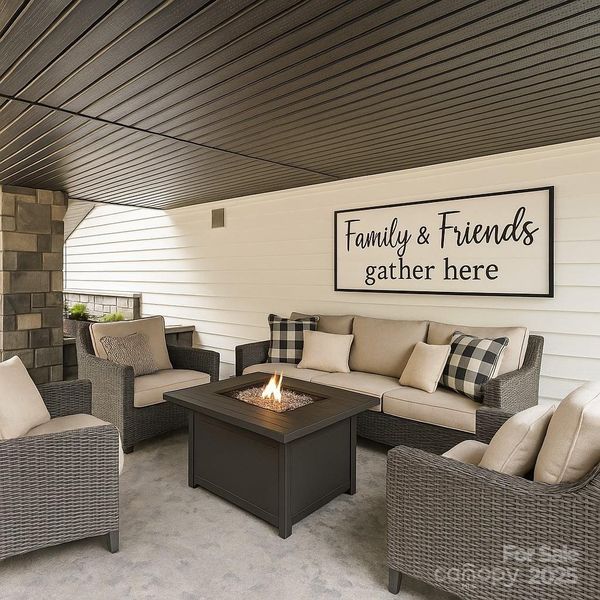 Home has a second stone Patio in the back of home. This is the lower Patio. This will be great for use if new owner adds a Pool.