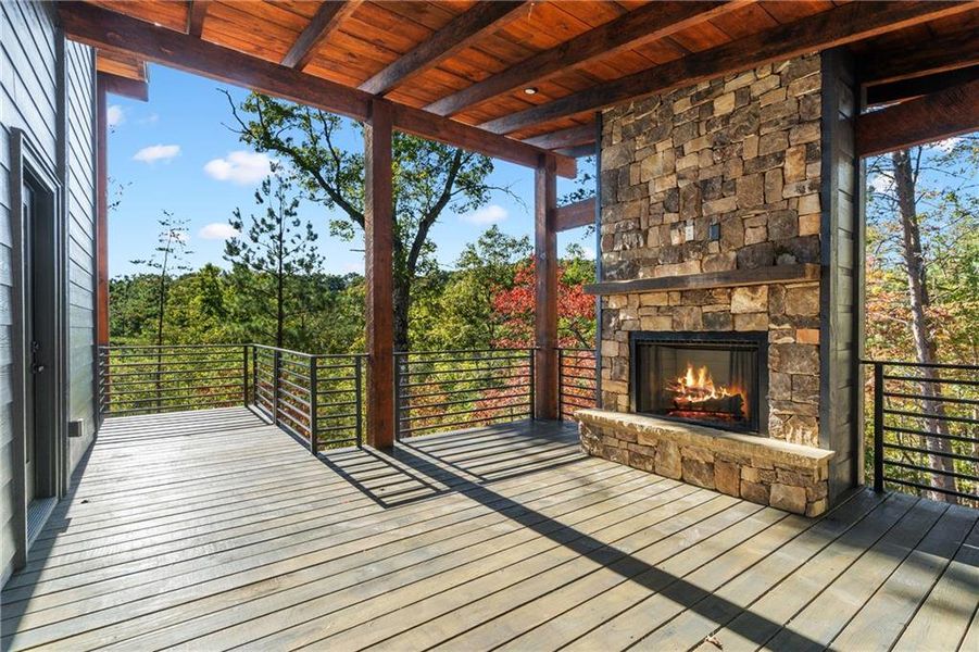 Exterior details and patio area of a home in , Mineral Bluff (Image 24).
