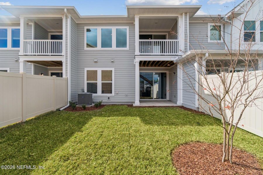 Exterior details and patio area of a home in Kettering at eTown - Traditional Collection, Jacksonville (Image 3). Exterior details and patio area of a home in Kettering at eTown - Traditional Collection, Jacksonville (Image 3).