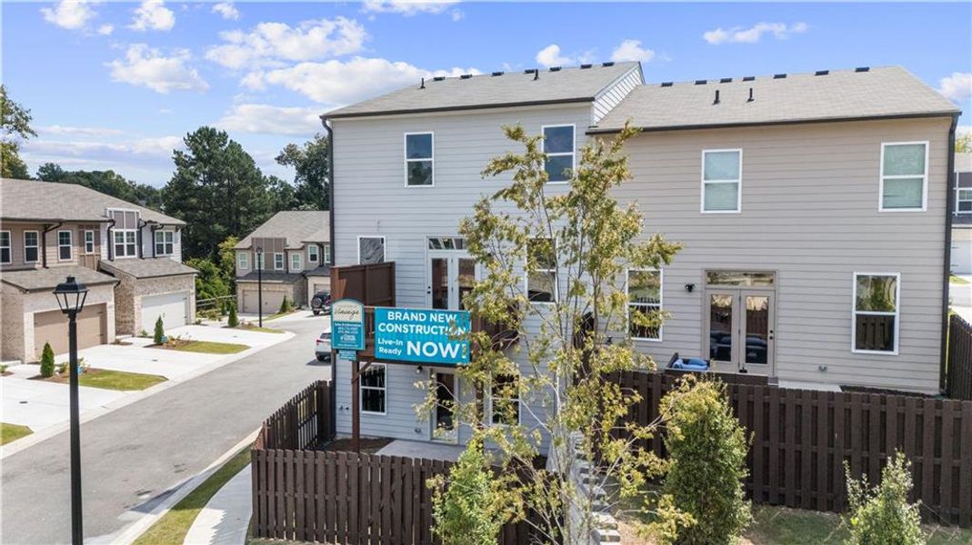 Front exterior of a new home in The Collection at Vinings, Atlanta, GA, highlighting curb appeal (Image 13). Front exterior of a new home in The Collection at Vinings, Atlanta, GA, highlighting curb appeal (Image 13).