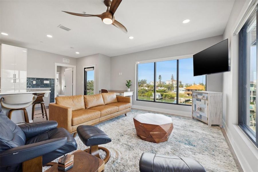 The Perch living room with views The Perch living room with views