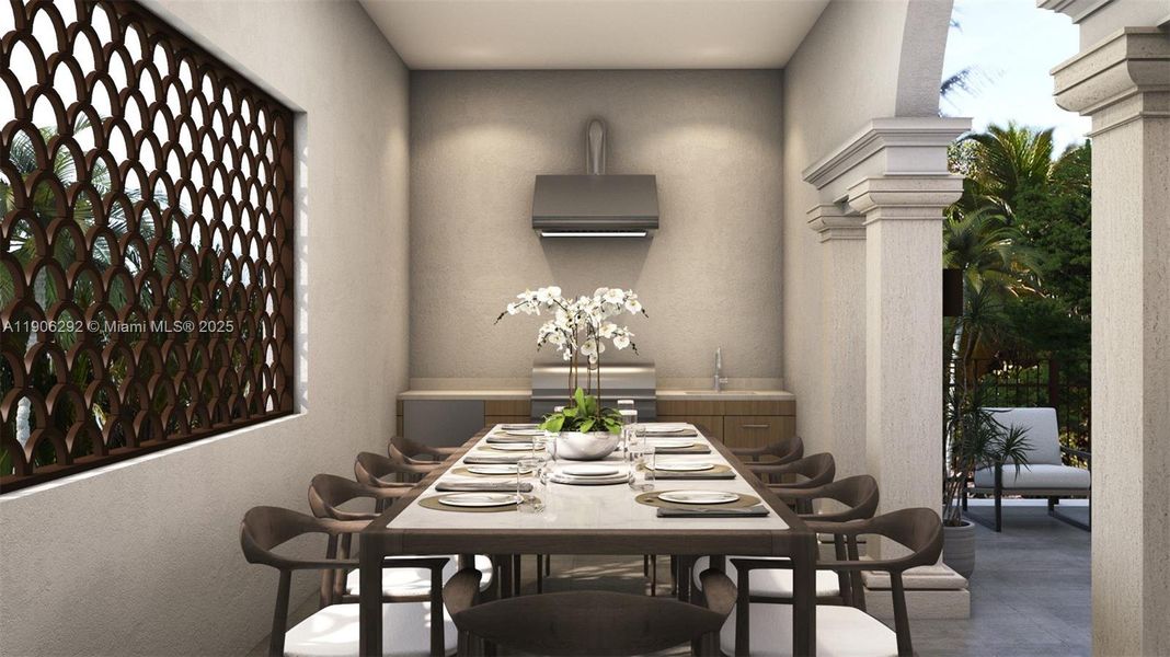 Furnished interior view inside a new home in , Coral Gables (Image 9).