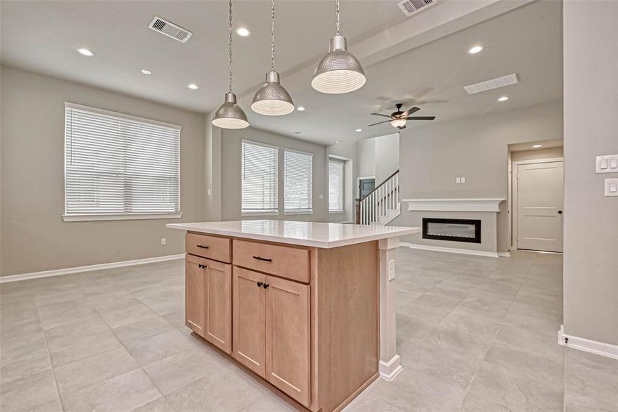 Open Kitchen, dining and living area