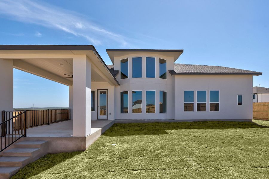 Exterior details and patio area of a home in Lariat, Liberty Hill (Image 3). Exterior details and patio area of a home in Lariat, Liberty Hill (Image 3).