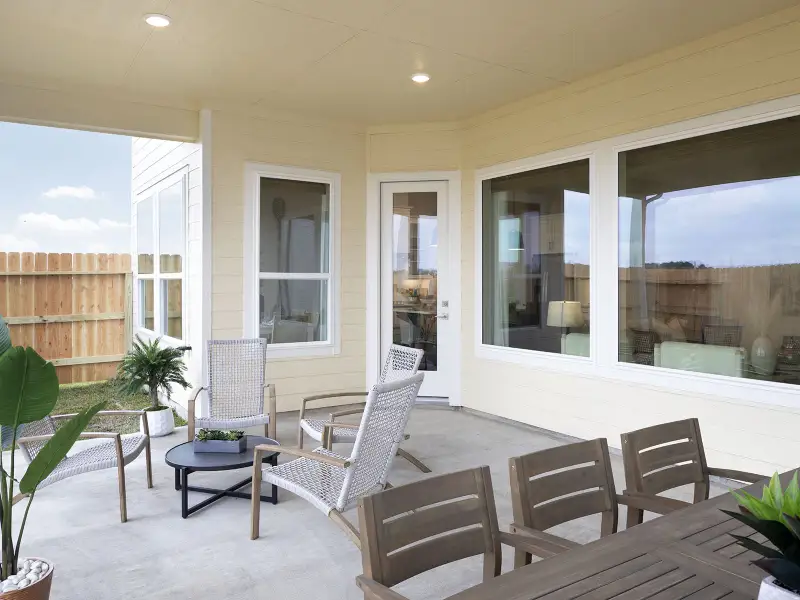 Exterior details and patio area of a home in Kemah Crossing - Luxe Series, Kemah (Image 3).
