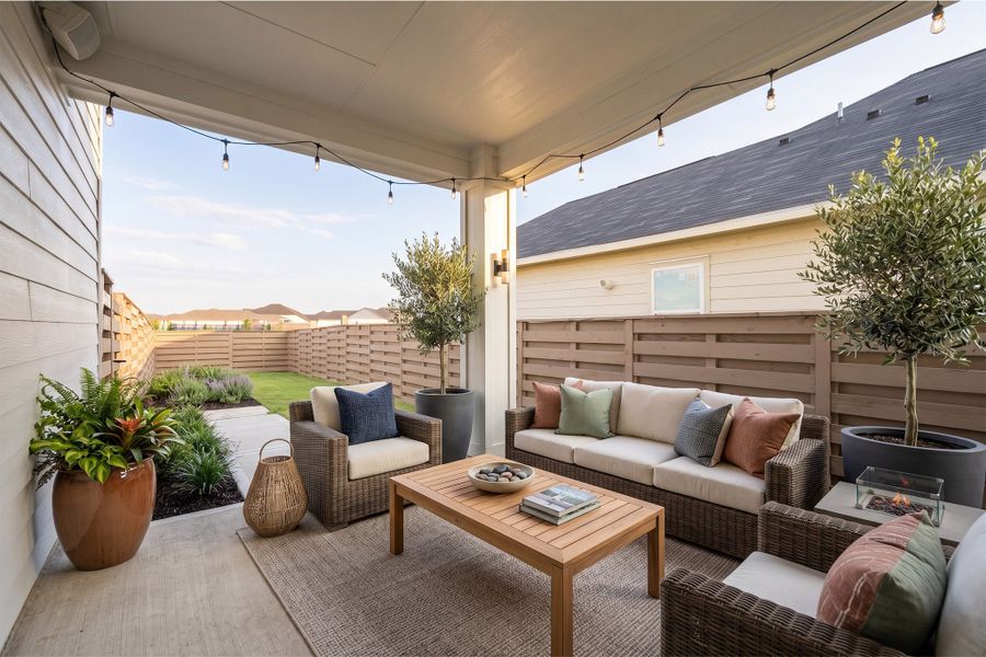 Exterior details and patio area of a home in Austin Point, Richmond (Image 29).