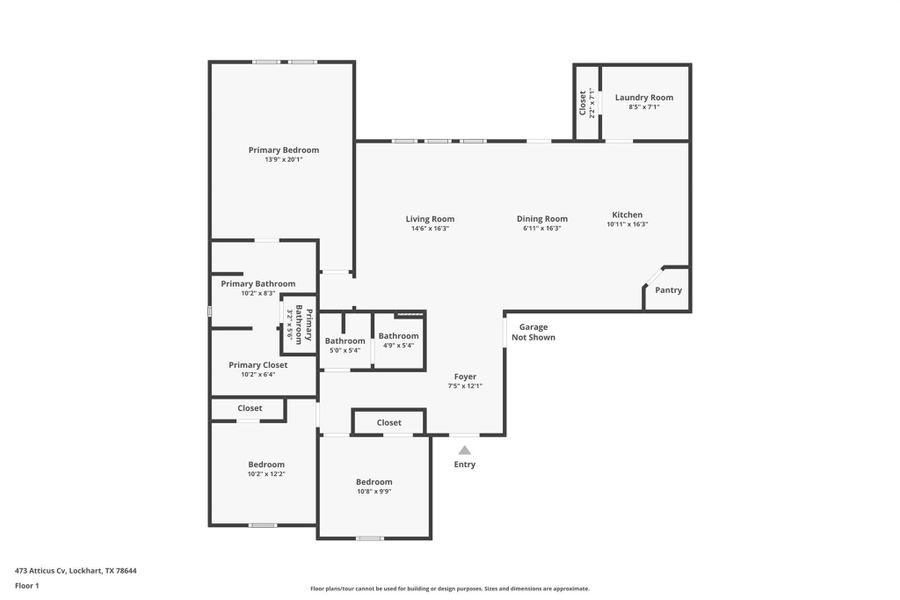 2D floor plan layout of this home in Hartland Ranch, Lockhart, TX (Image 4).