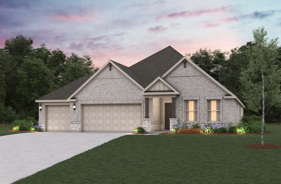 Front exterior of a new home in Verandah, Royse City, TX, highlighting curb appeal (Image 1). Front exterior of a new home in Verandah, Royse City, TX, highlighting curb appeal (Image 1).