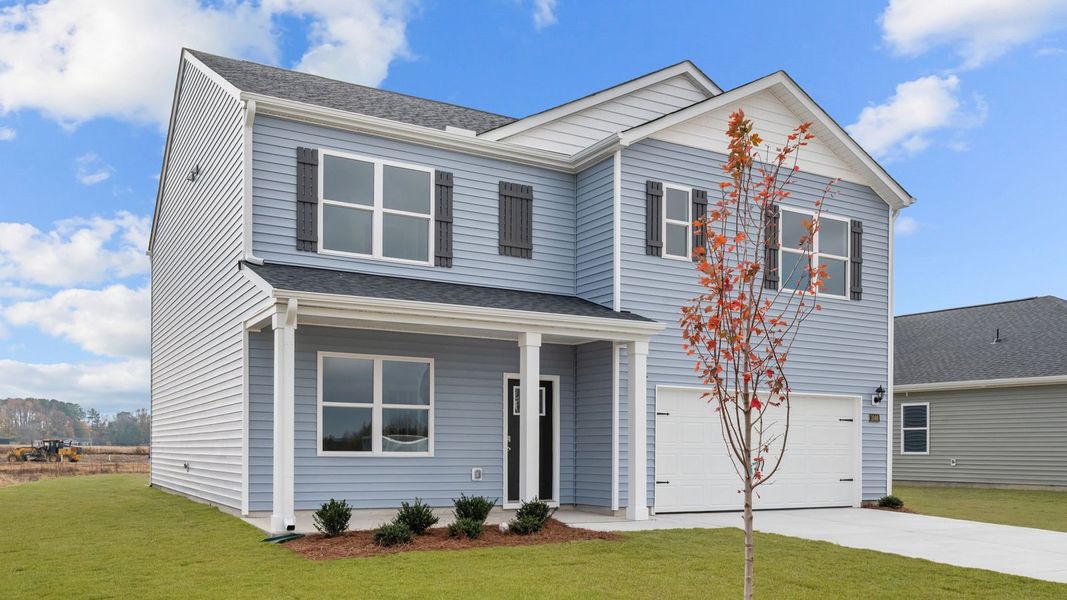 Front exterior of a new home in East Ridge, Ayden, NC, highlighting curb appeal (Image 17).