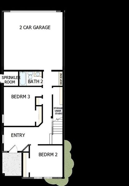 2D floor plan layout of this home in Hillside at Las Colinas, Irving, TX (Image 4).