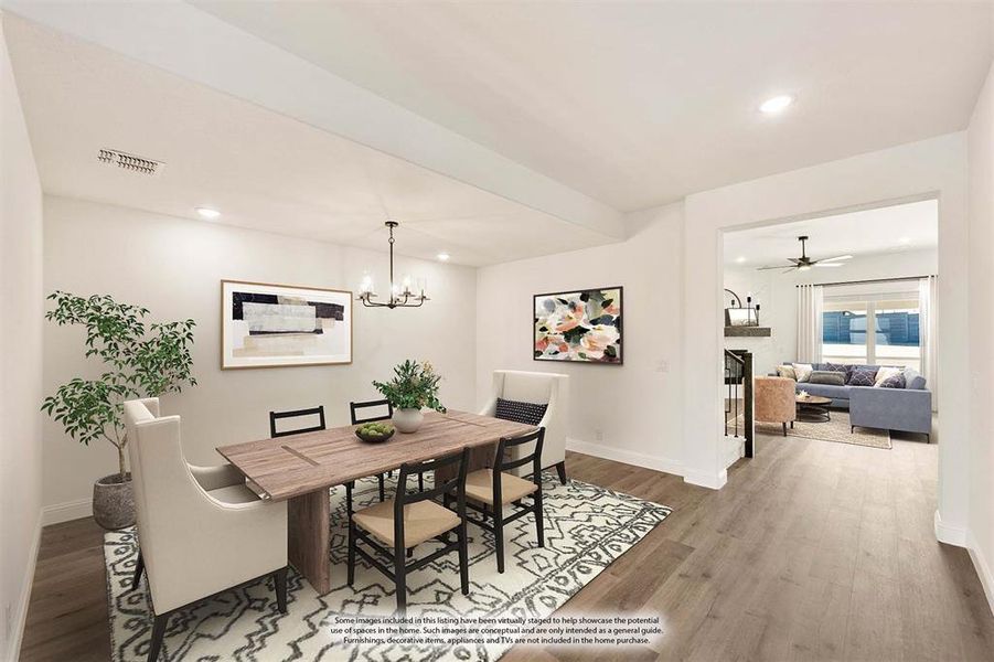 Furnished interior view inside a new home in Union Park Classic 55, Little Elm (Image 13).