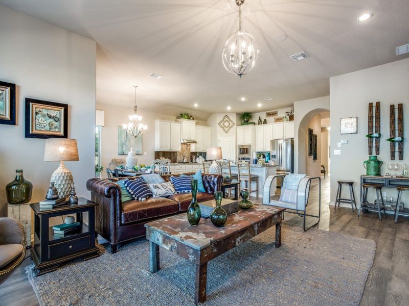Frisco II Floor Plan in The Colony, Bastrop | Sitterle Homes Living Room Frisco II Floor Plan in The Colony, Bastrop | Sitterle Homes Living Room