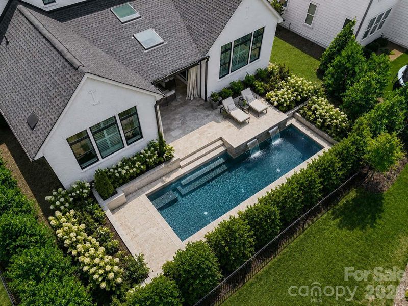 Aerial Backyard Left Imagined with Pool AI