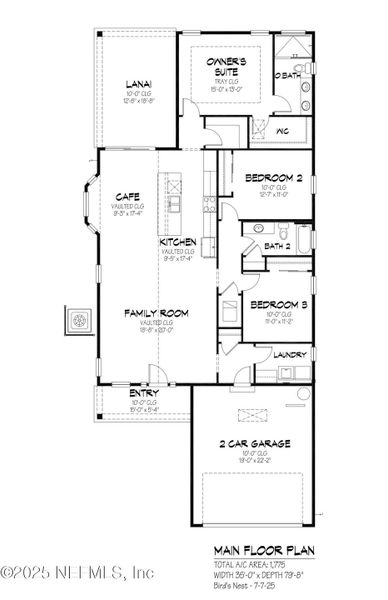2D floor plan layout of this home in , Neptune Beach, FL (Image 3).