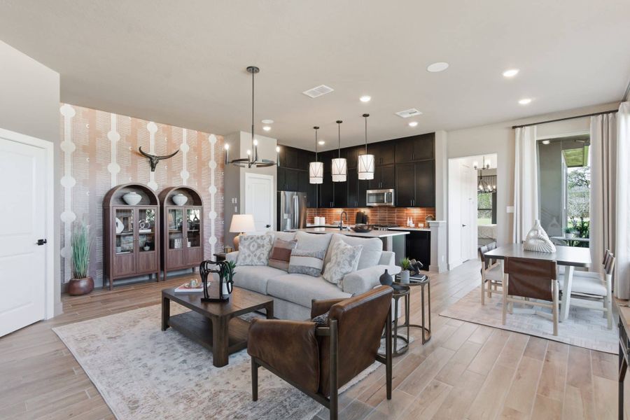 Representative furnished interior of a home built from the Pegasus – HD by Chesmar Homes in Prominence – Now Selling, San Antonio (Image 3).