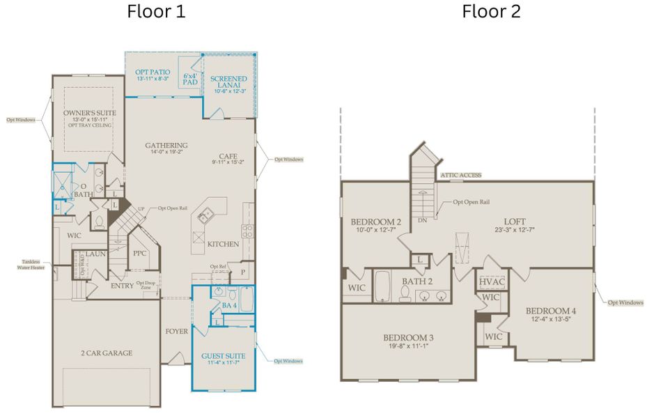 2D floor plan layout of this home in Saunders Farm, Willow Spring, NC (Image 5).