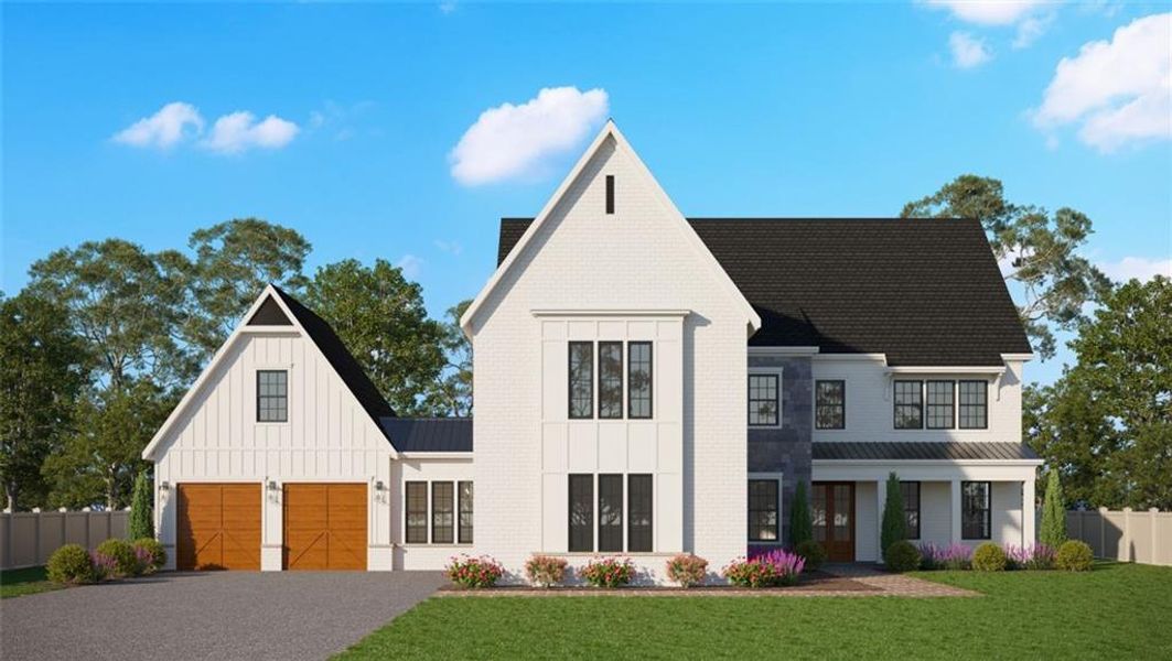 Front exterior of a new home in , Cumming, GA, highlighting curb appeal (Image 20).