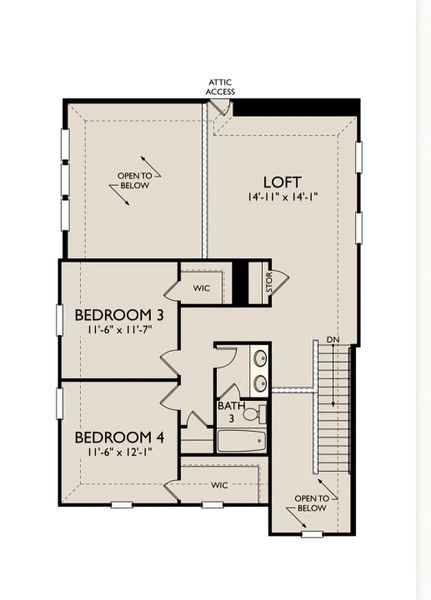 2D floor plan layout of this home in Emory Glen, Magnolia, TX (Image 6).