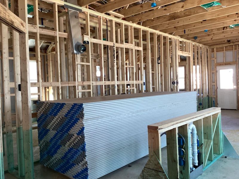 In-progress construction of a new home in The Homestead at Lariat, Liberty Hill, TX (Image 15). In-progress construction of a new home in The Homestead at Lariat, Liberty Hill, TX (Image 15).