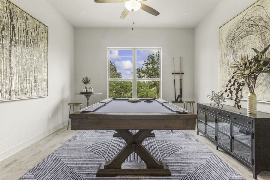 Game/Entertainment room in Ashlyn home at Belle Oaks, Bulverde TX