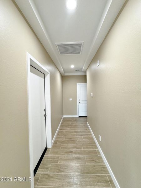 Coffered ceiling in entry