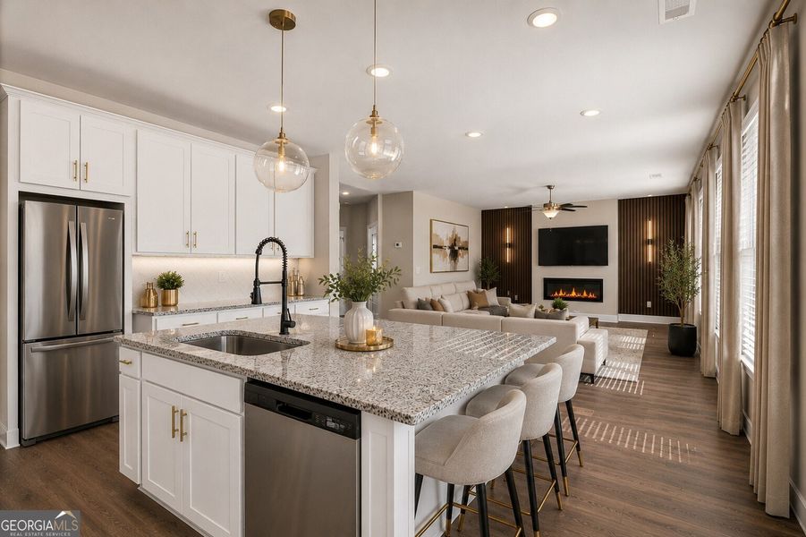 Furnished interior view inside a new home in The Fairways at Mirror Lake, Villa Rica (Image 46).