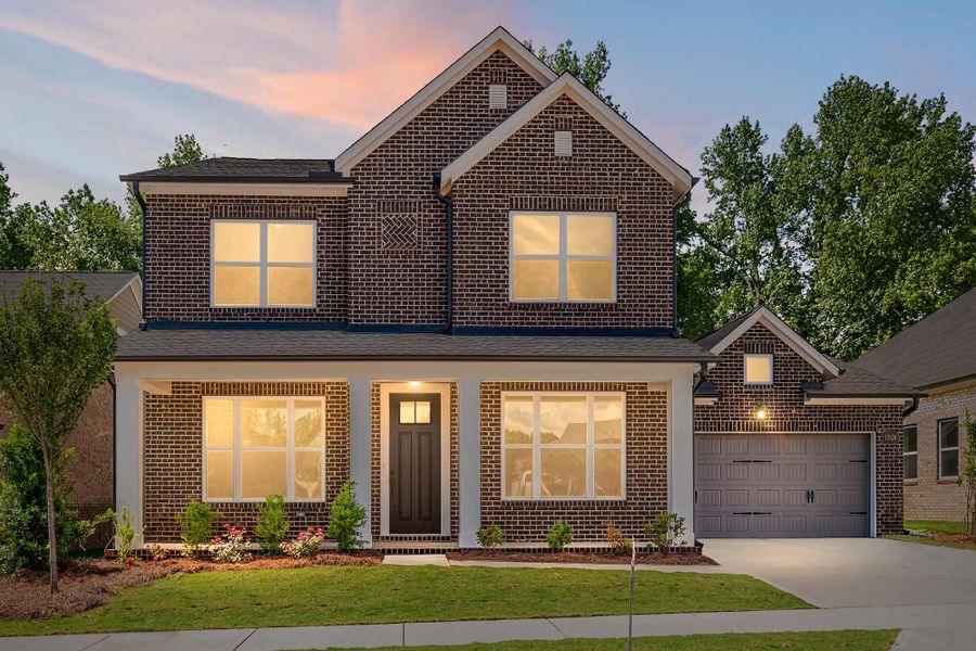 Representative exterior photo of a completed home built from the The Whitetail by David Weekley Homes in Whitley Preserve – Enclave Collection, Mint Hill, NC (Image 1).