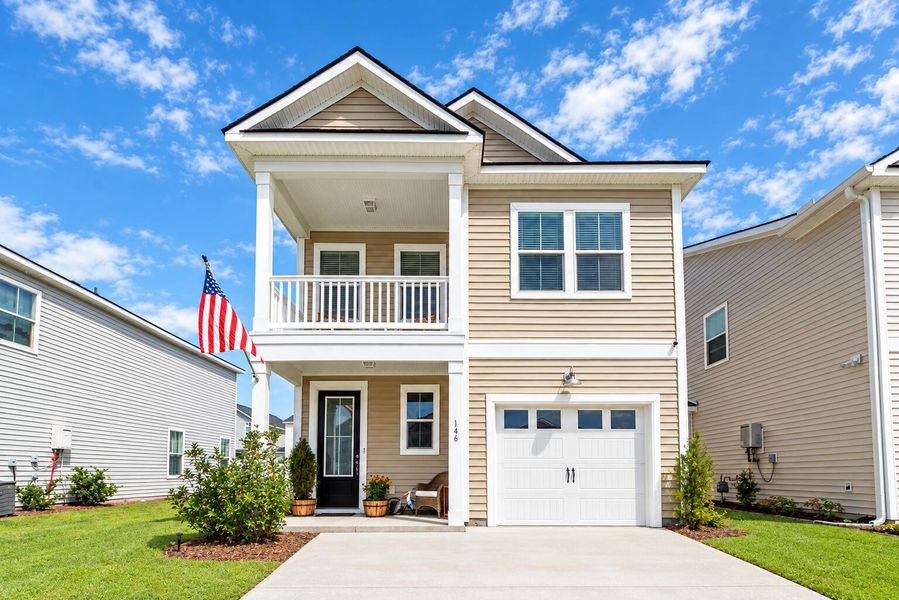 Front exterior of a new home in , Goose Creek, SC, highlighting curb appeal (Image 1). Front exterior of a new home in , Goose Creek, SC, highlighting curb appeal (Image 1).