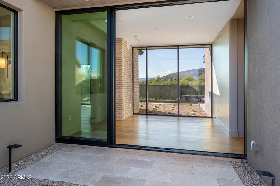 Courtyard to inside Courtyard to inside