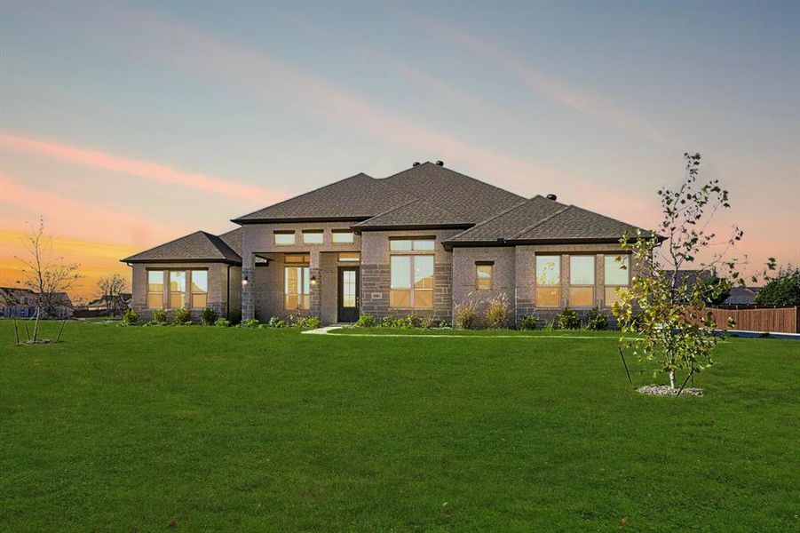 Front exterior of a new home in Oak Creek Ranch, Midlothian, TX, highlighting curb appeal (Image 25).