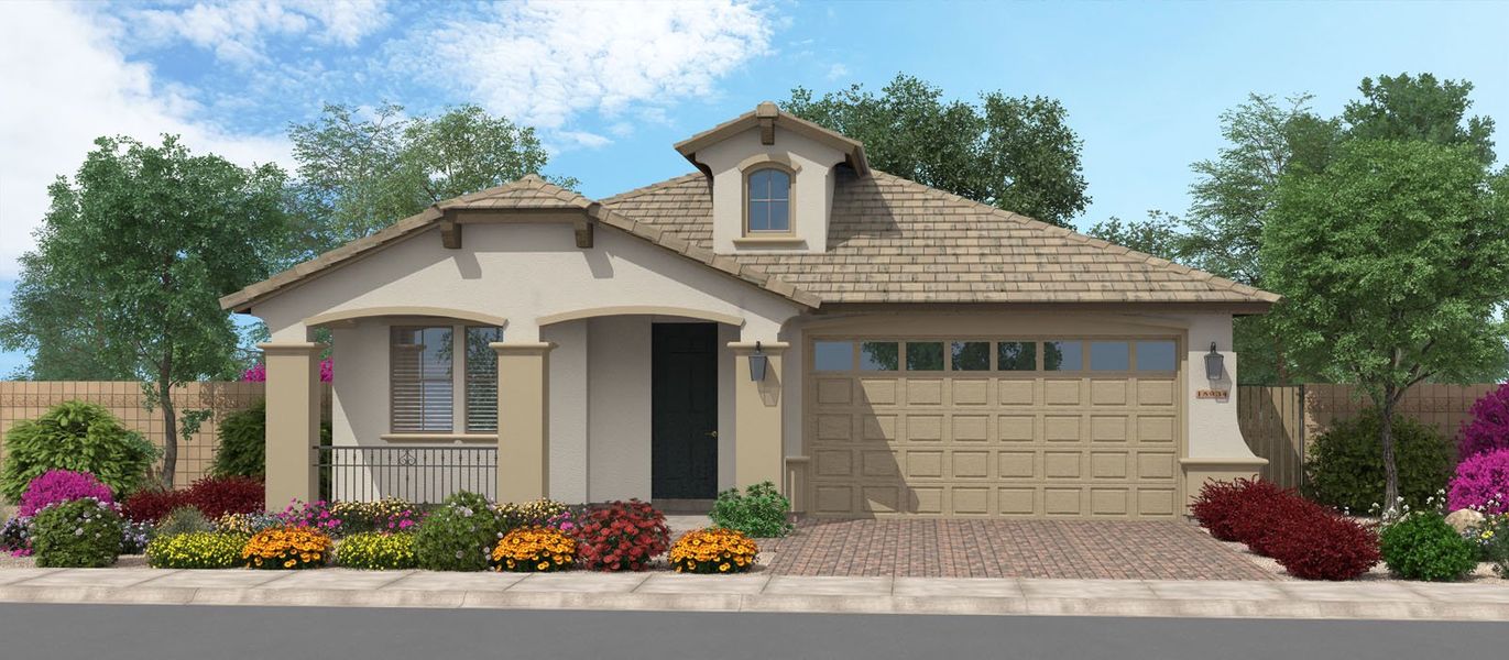 Representative exterior photo of a completed home built from the Stags Leap by Fulton Homes in Silverado at Enclave, Litchfield Park, AZ (Image 1).