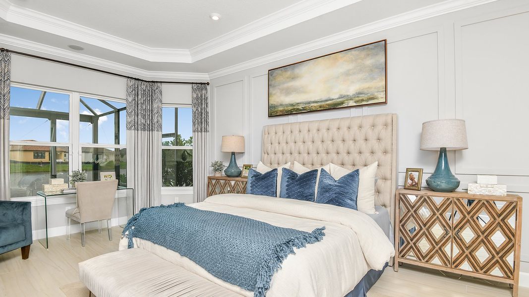 Representative furnished interior of a home built from the Lazio 3-Car by Taylor Morrison in Esplanade at Tradition, Port St. Lucie (Image 10).