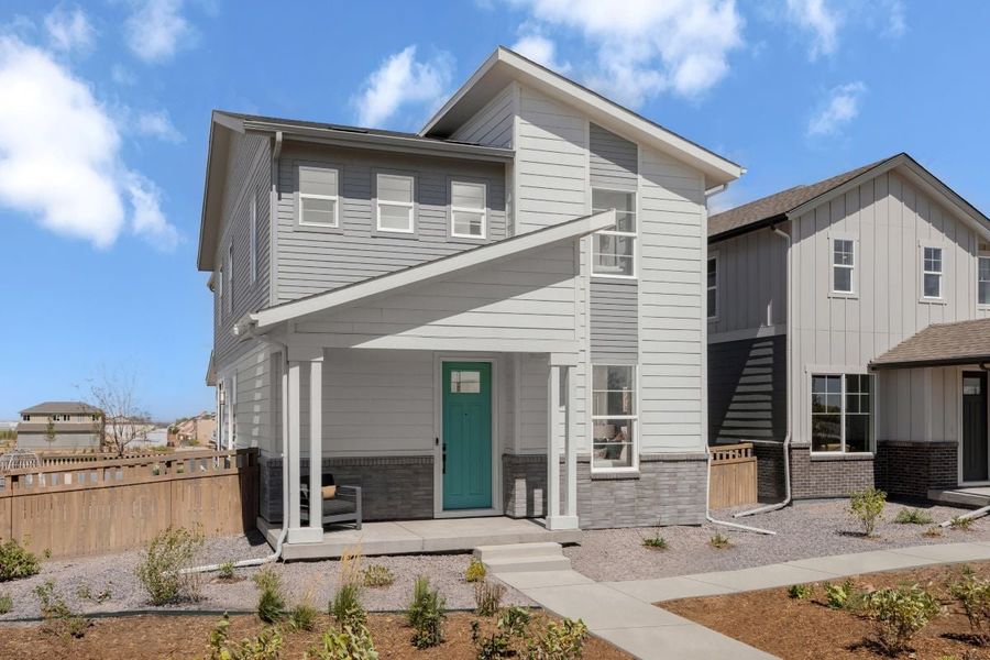 Representative exterior photo of a completed home built from the 2138 Modeled by KB Home in Windler Wildflower, Aurora, CO (Image 12).