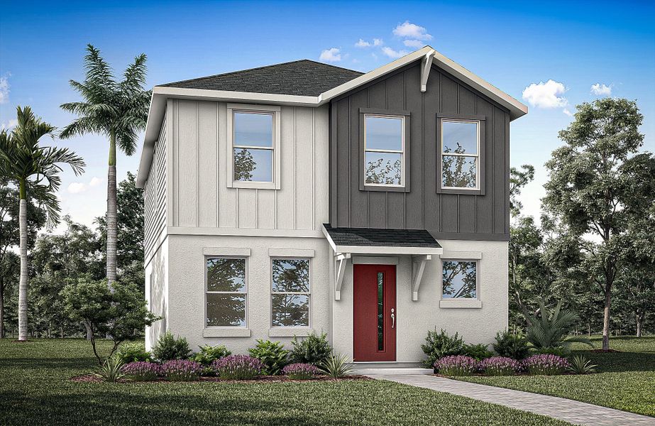 Representative exterior photo of a completed home built from the Luma by Mattamy Homes in Lakeside At Satilla, St. Cloud, FL (Image 3).