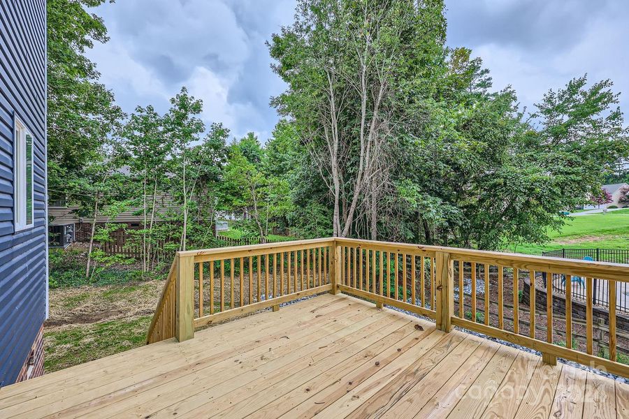 Experience outdoor living at its best on this spacious back deck, where you can unwind in comfort with ample room for seating, a grill, privacy, perfect for entertaining or enjoying quiet moments under the stars.