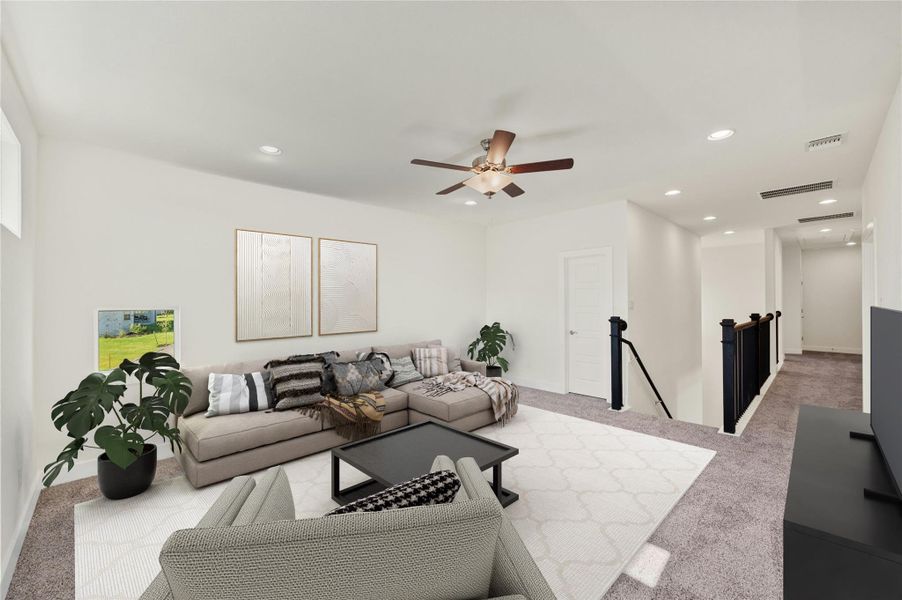 Furnished interior view inside a new home in Rough Hollow, Lakeway (Image 16). Furnished interior view inside a new home in Rough Hollow, Lakeway (Image 16).