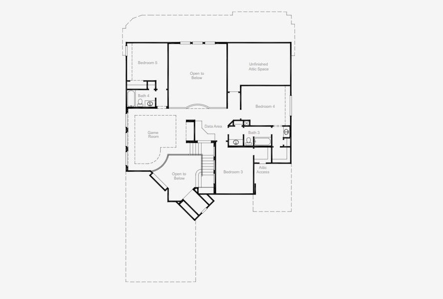 2D floor plan layout of this home in Wildflower Ranch, Fort Worth, TX (Image 5). 2D floor plan layout of this home in Wildflower Ranch, Fort Worth, TX (Image 5).