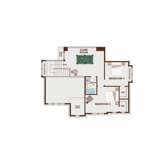 2D floor plan layout for the Grand Savannah by Grand Homes in Providence Cove, McKinney, TX (Image 5).