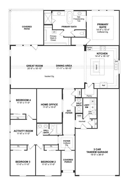 2D floor plan layout for the Frankfurt by K. Hovnanian® Homes in The Preserve at Green Meadows, Celina, TX (Image 3). 2D floor plan layout for the Frankfurt by K. Hovnanian® Homes in The Preserve at Green Meadows, Celina, TX (Image 3).