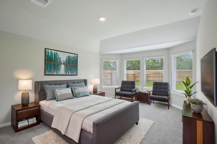 Furnished interior view inside a new home in Massey Oaks - Premier Series, Pearland (Image 4). Furnished interior view inside a new home in Massey Oaks - Premier Series, Pearland (Image 4).