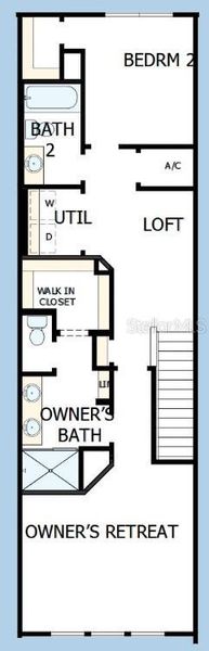 2D floor plan layout of this home in Baldwin Crossing 16', Orlando, FL (Image 3).