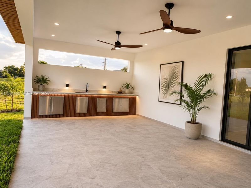 Exterior details and patio area of a home in , Cape Coral (Image 20).
