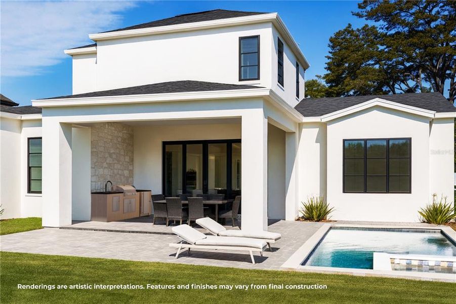 Exterior details and patio area of a home in , Winter Park (Image 2). Exterior details and patio area of a home in , Winter Park (Image 2).