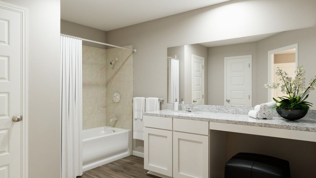 Representative furnished interior of a home built from the The Cortona by Legend Homes in Hunters Ranch, San Antonio (Image 14).