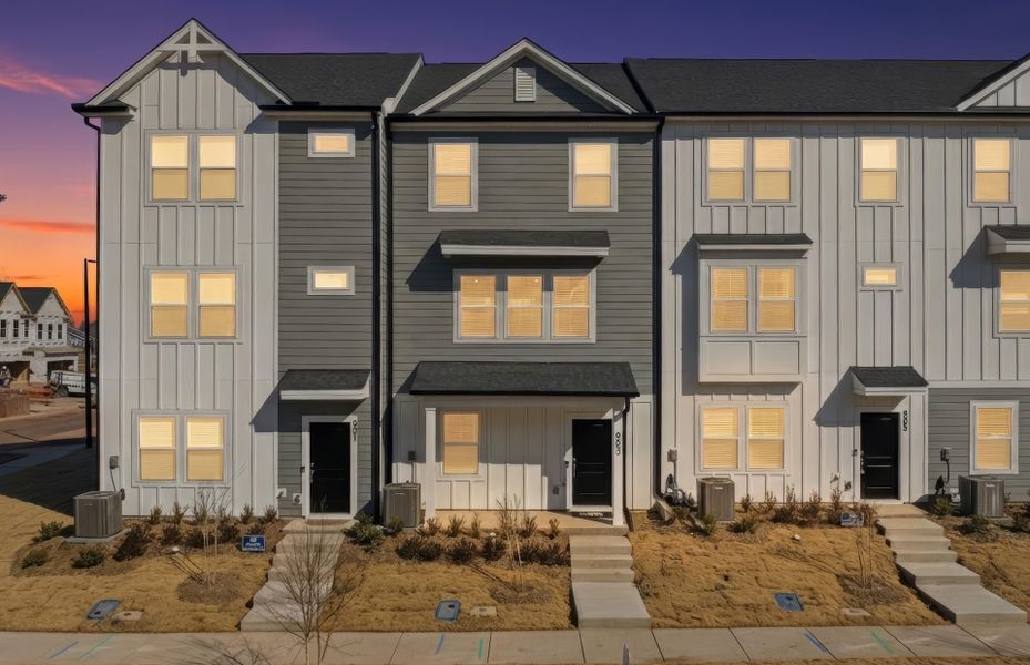 Front exterior of a new home in Everton, Durham, NC, highlighting curb appeal (Image 27).